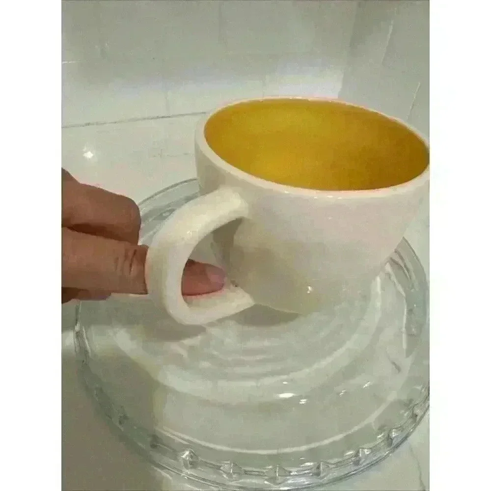 Bicycle Flower Basket Coffee Mug Cup Yellow 3.75